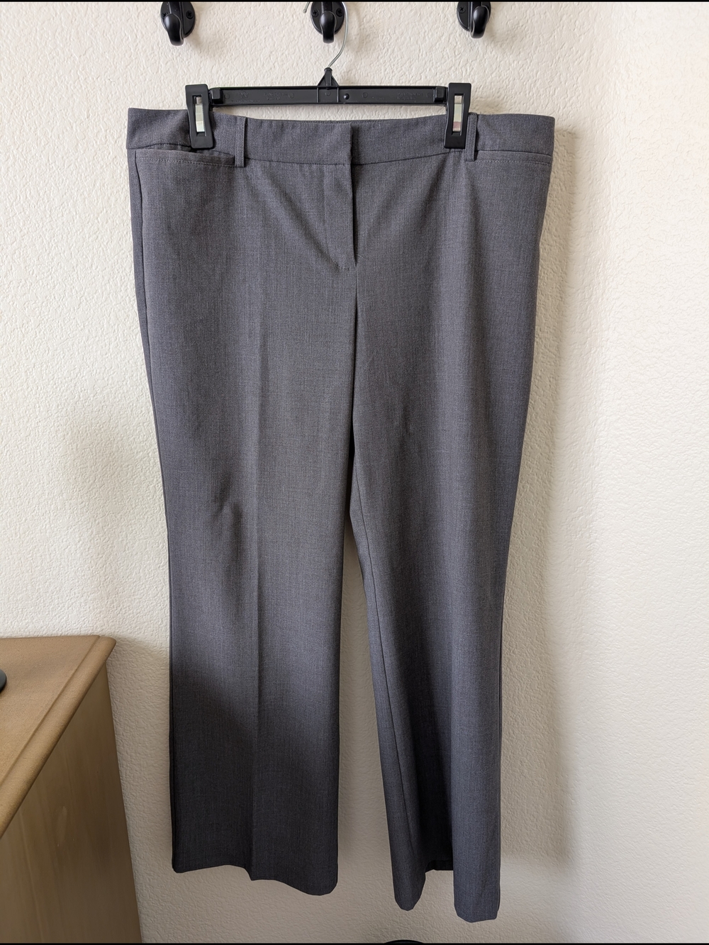 New York & Company Gray Straight-Leg Dress Trousers